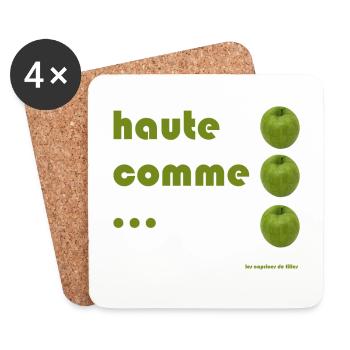 hoch wie 3 Äpfel - Untersetzer (4er-Set) - Weiß - Vorne