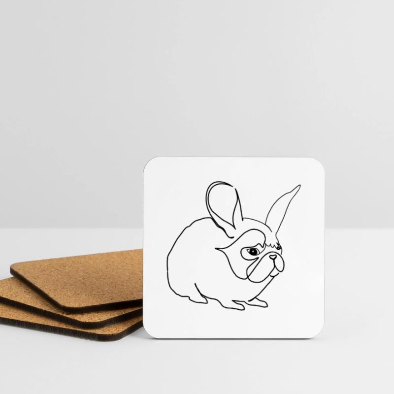 Hase oder Mops Untersetzer (4er-Set)