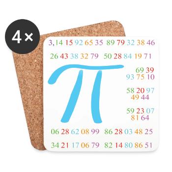 Pi with 110 decimal places - Coasters (set of 4) - white - Front