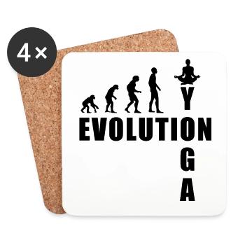 EVOLUTION yoga meditation gift - Coasters (set of 4) - white - Front
