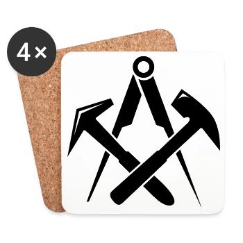 Dachdecker Zunftzeichen - Untersetzer (4er-Set) - Weiß - Vorne