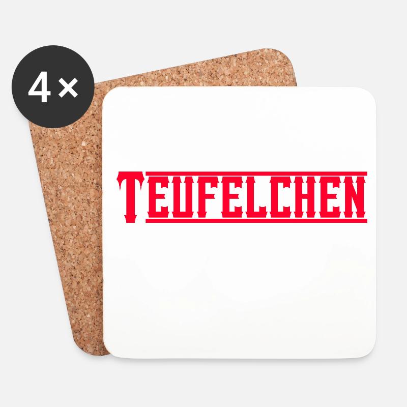 Teufelchen  - Untersetzer (4er-Set) - Weiß