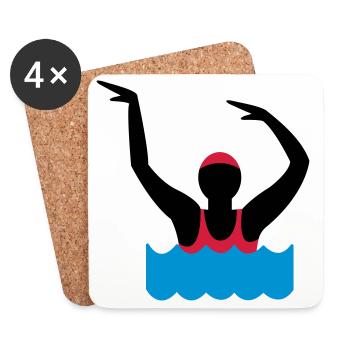 water aerobics - Coasters (set of 4) - white - Front
