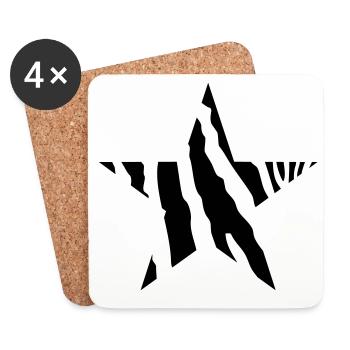 Zebra star - Coasters (set of 4) - white - Front