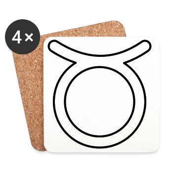 Taurus zodiac constellation zodiac sign - Coasters (set of 4) - white - Front