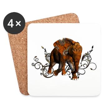 Atemberaubender Steampunk-Elefant - Untersetzer (4er-Set) - Weiß - Vorne