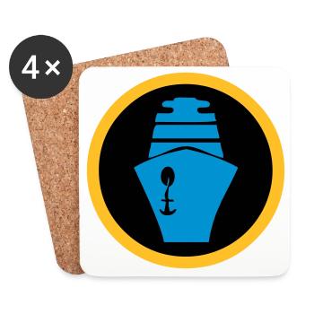 Navire | Croisière | Bac - Dessous de verre (lot de 4) - blanc - Devant