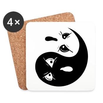 Yin Yang Ghosts I Halloween - Coasters (set of 4) - white - Front