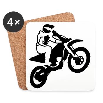 Motorrad - Untersetzer (4er-Set) - Weiß - Vorne
