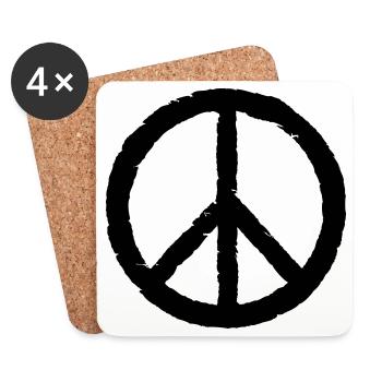 Peace Zeichen, Frieden - Untersetzer (4er-Set) - Weiß - Vorne