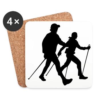 Nordic walking - Untersetzer (4er-Set) - Weiß - Vorne