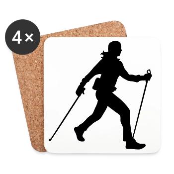 Nordic walking - Untersetzer (4er-Set) - Weiß - Vorne