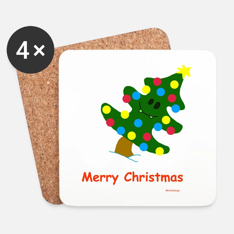 Weihnachtsbaum / Christmas Tree - Untersetzer (4er-Set) - Weiß