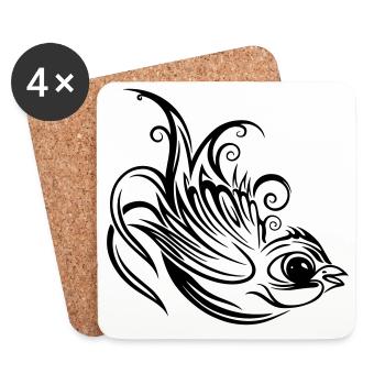 Swallow, spring, spring messenger - Coasters (set of 4) - white - Front