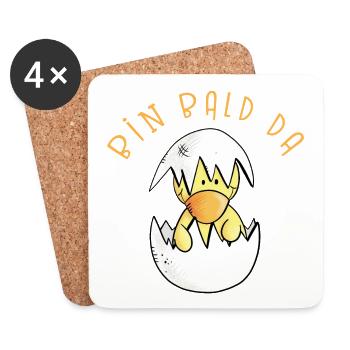 I'm there soon I'm pregnant I baby gift - Coasters (set of 4) - white - Front