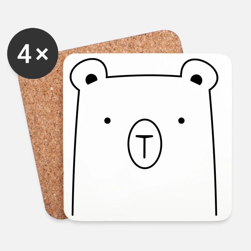 Bär Bärchen Knuddelbär Geschenkidee - Untersetzer (4er-Set) - Weiß