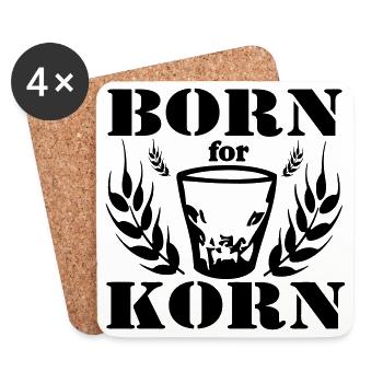 Korn , Party , Weizenkorn ,Born for Korn(25) - Untersetzer (4er-Set) - Weiß - Vorne