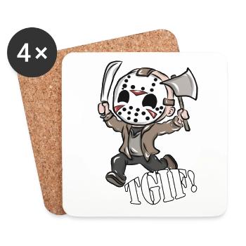 Jason Halloween Geschenk - Untersetzer (4er-Set) - Weiß - Vorne