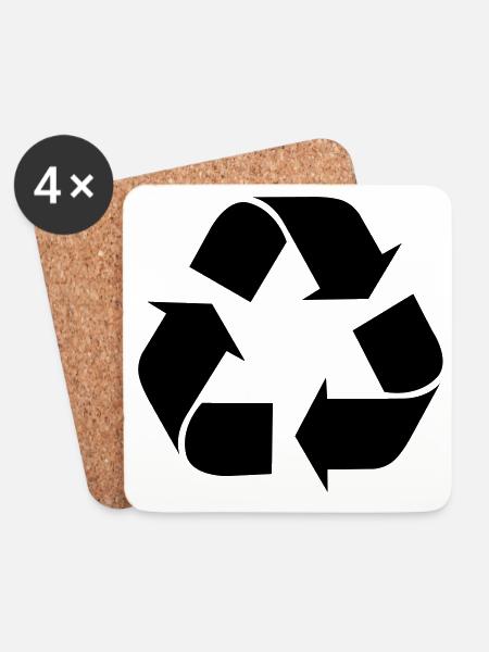 Recycling recyceln symbole - Untersetzer (4er-Set) - Weiß