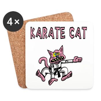 Pink und Karate - Untersetzer (4er-Set) - Weiß - Vorne