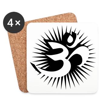 Om symbol 3D - Coasters (set of 4) - white - Front