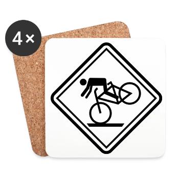 sport komisch mountainbiking - Untersetzer (4er-Set) - Weiß - Vorne