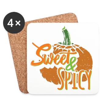 Chemise douce et épicée d'Halloween - Dessous de verre (lot de 4) - blanc - Devant