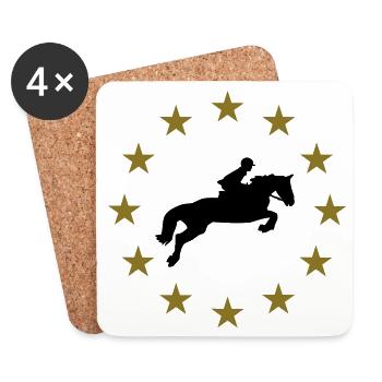 Showjumping horse & Stars - Coasters (set of 4) - white - Front