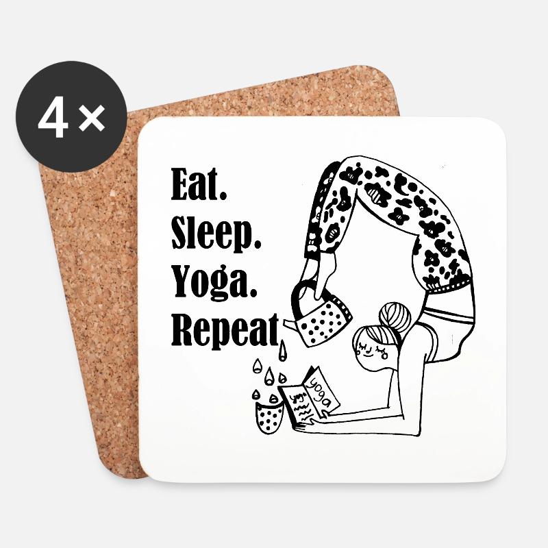 Yoga - Untersetzer (4er-Set) - Weiß