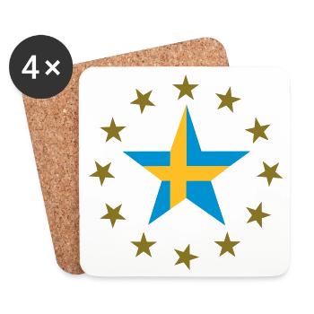 Sweden & Stars - Coasters (set of 4) - white - Front