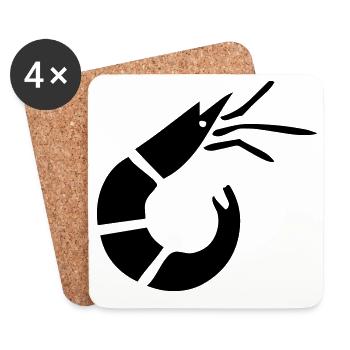 Shrimp - Crab - Shrimp Fishing - Coasters (set of 4) - white - Front