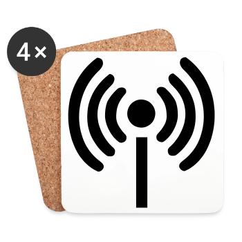 Wi-Fi Symbol - Coasters (set of 4) - white - Front