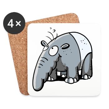 Funny Tapir I Tapirs I Kids Comic Gift - Coasters (set of 4) - white - Front