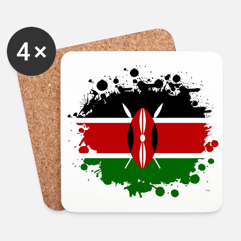 Kenia Klecks / Kenya Geschenk Afrika Mombasa - Untersetzer (4er-Set) - Weiß