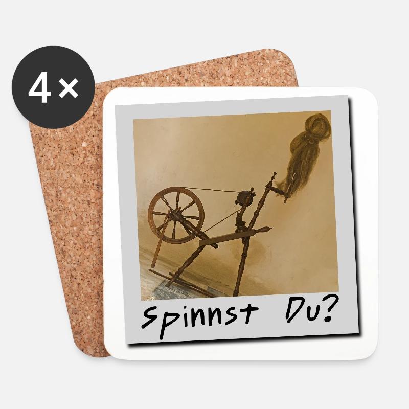 Spinnst Du? - Untersetzer (4er-Set) - Weiß