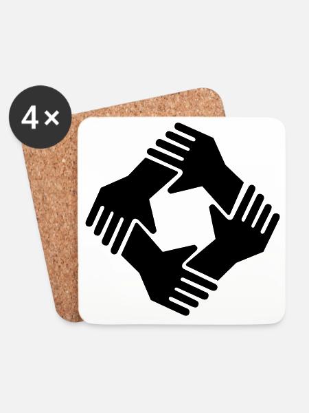 together gemeinsam Zusammenhalt - Untersetzer (4er-Set) - Weiß