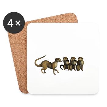 fun meerkats - Coasters (set of 4) - white - Front