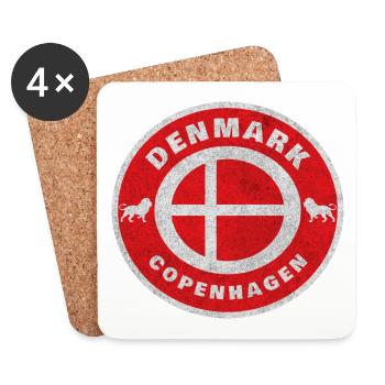 Danemark Copenhague Vintage / Cadeau Denmark - Dessous de verre (lot de 4) - blanc - Devant