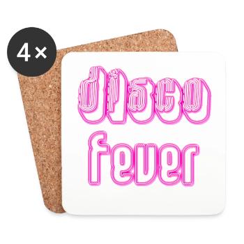 Disco Fever Texte Rétro Vintage - Dessous de verre (lot de 4) - blanc - Devant
