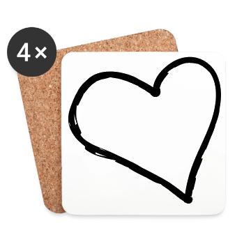 Big Heart - Coasters (set of 4) - white - Front