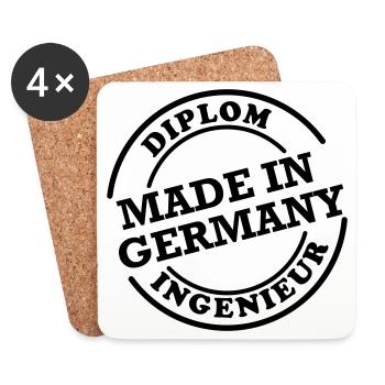 Dipl-Ing - Made in Germany - Coasters (set of 4) - white - Front
