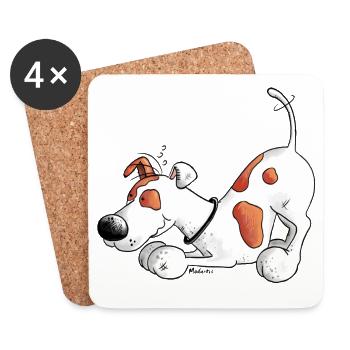 Jack Russell Terrier - Hund - Untersetzer (4er-Set) - Weiß - Vorne