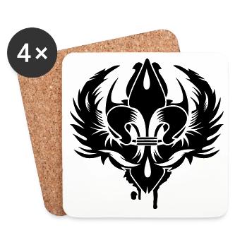 Le symbole d'un lis avec deux ailes - Dessous de verre (lot de 4) - blanc - Devant