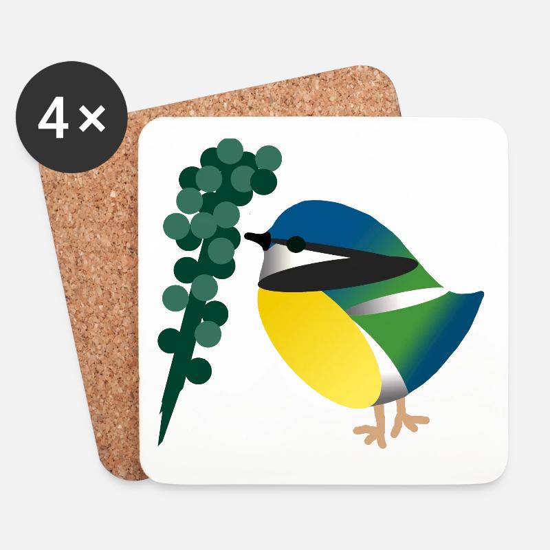 bird - Coasters (set of 4) - white