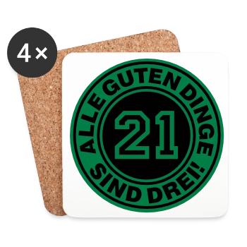 Trisomie 21 | Alle guten Dinge sind drei - Coasters (set of 4) - white - Front