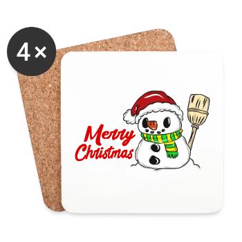 Noël - Dessous de verre (lot de 4) - blanc - Devant
