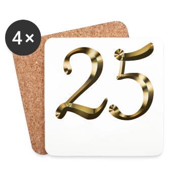 25 years of gold 25th anniversary Anniversary - Coasters (set of 4) - white - Front