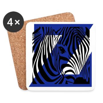 Zebra-Mix - Untersetzer (4er-Set) - Weiß - Vorne