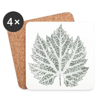 Grape Leaf / Nature Graphic Leaf - Coasters (set of 4) - white - Front