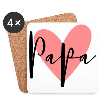 Dad heart love family gift - Coasters (set of 4) - white - Front